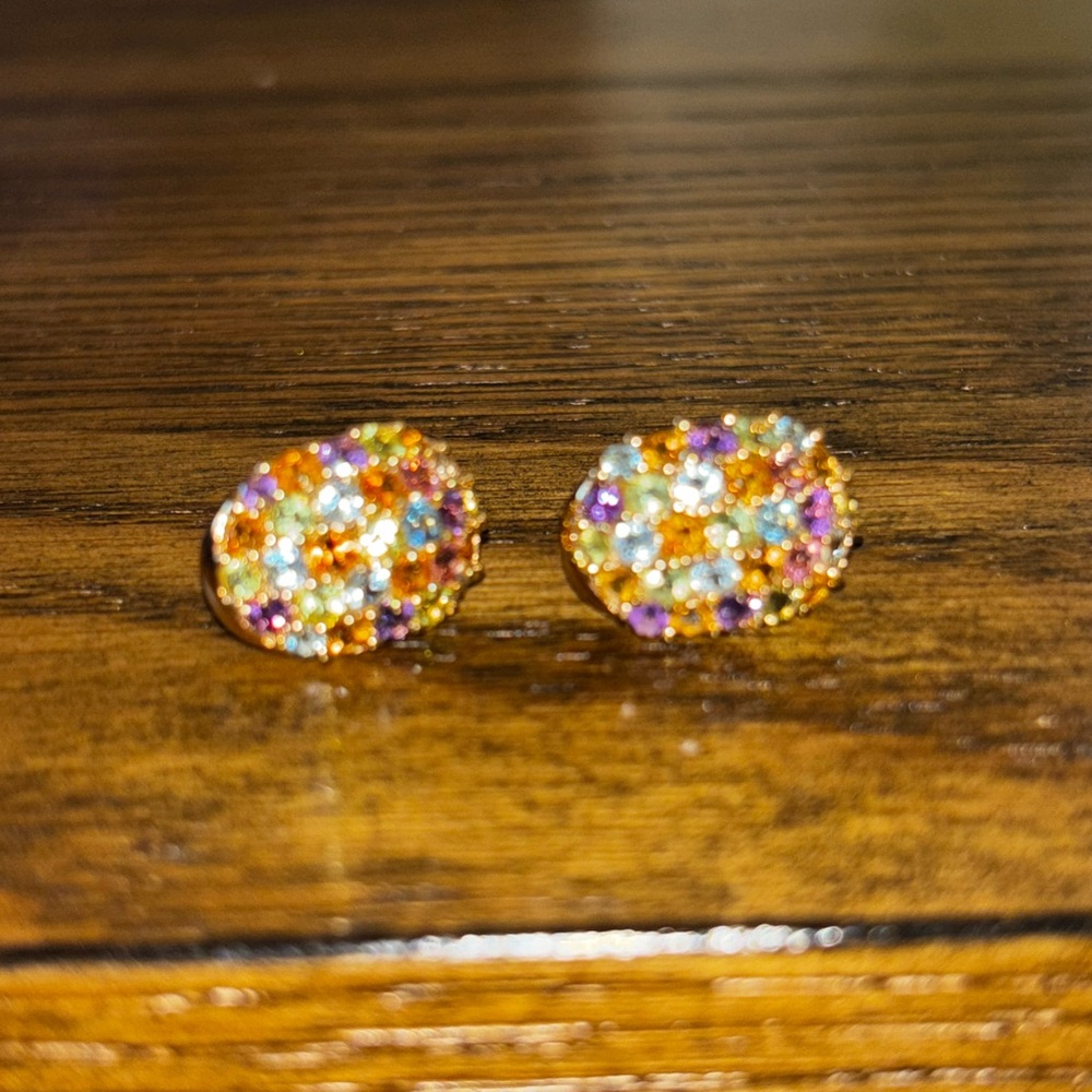 (Sold) 14k Multicolor Stud Earrings